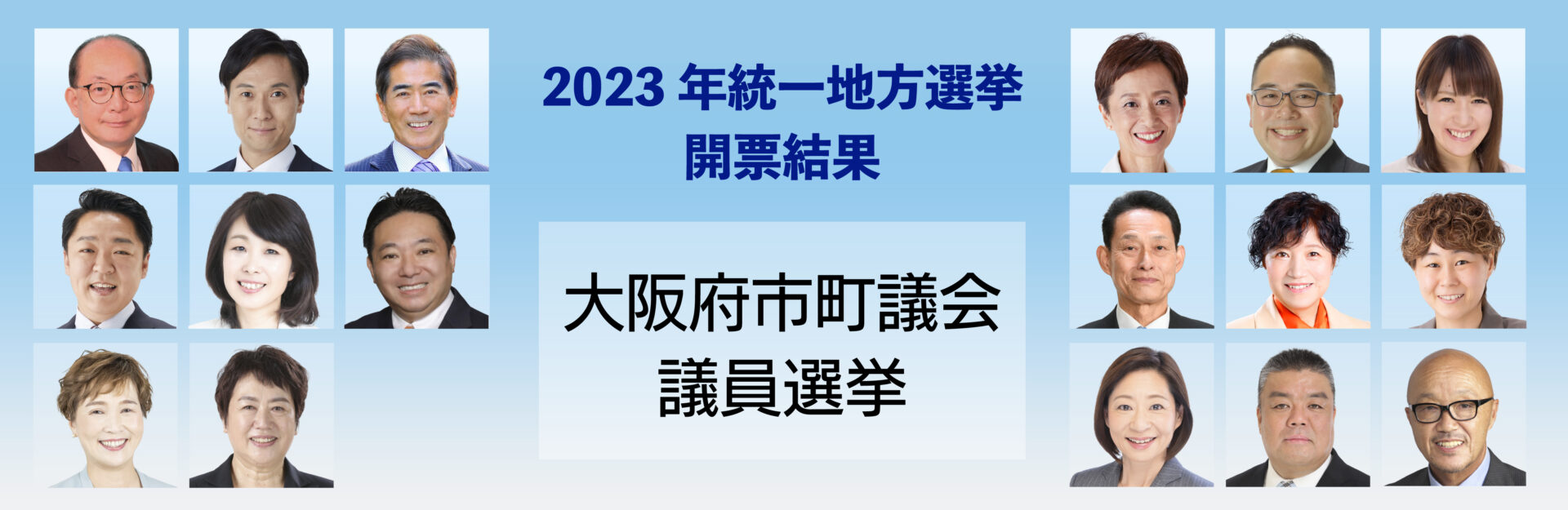 統一地方選挙2023 大阪府 市町議会 開票結果